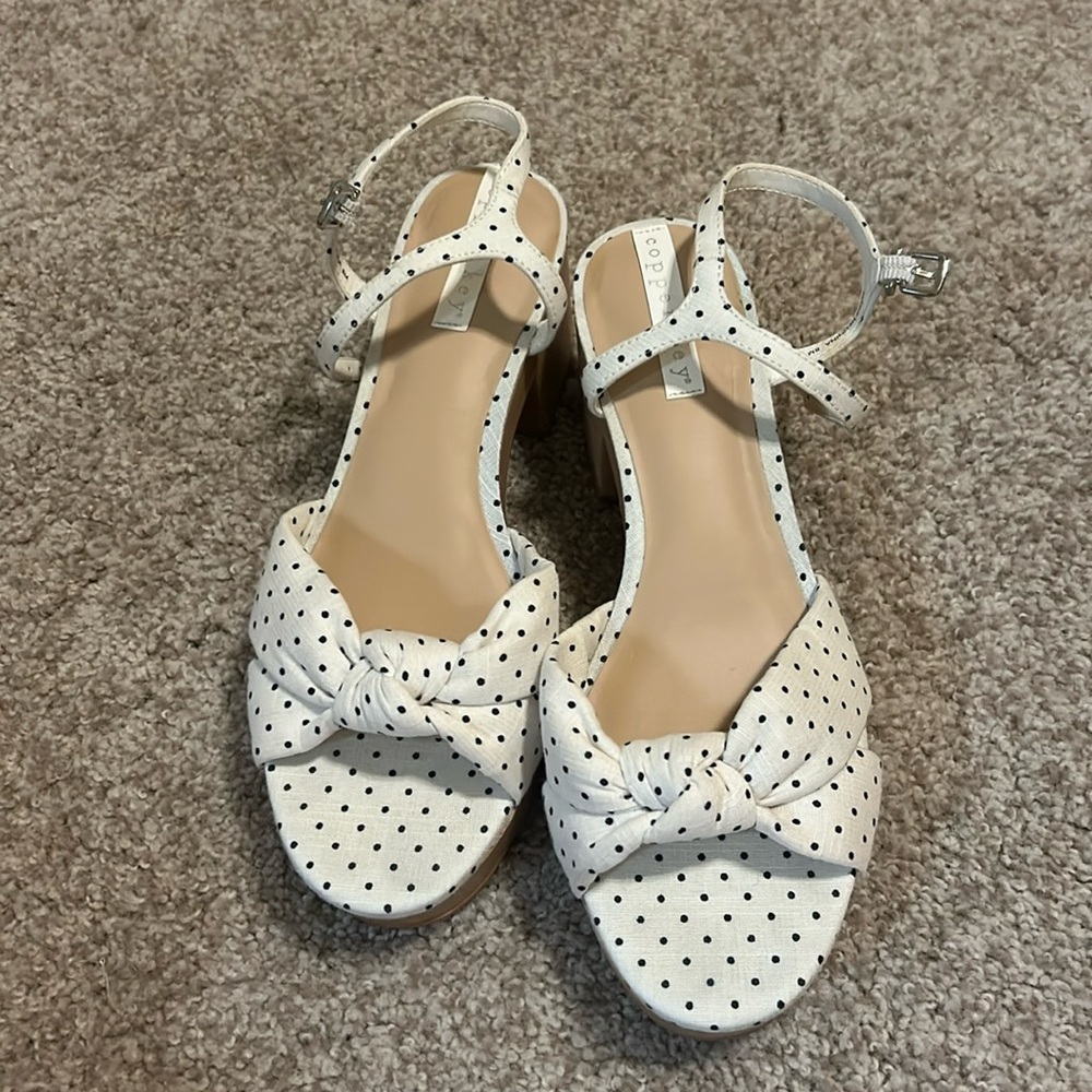 Copper Key poka dot heels